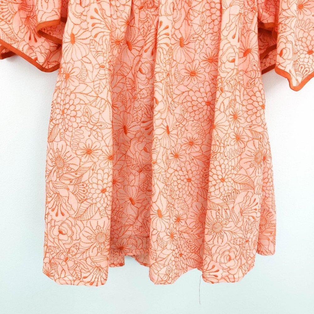 Azulu Maiori Cut-Out Embroidered Mini Dress in Orange XS - Picture 11 of 13
